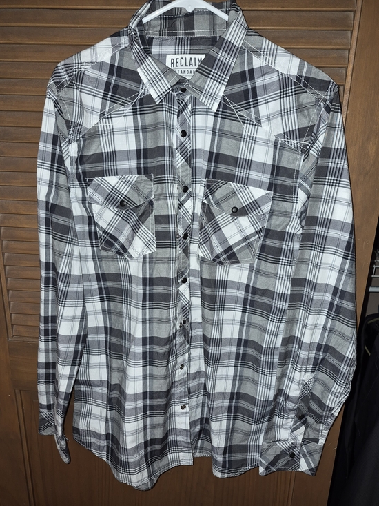 Reclaimed Vintage Other - Reclaimed Vintage Black & White Plaid Button-Down Shirt